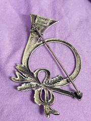 M & H Sterling Silver French Horn Brooch Pin