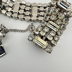 Vintage Signed WEISS Clear Rhinestone Bracelet 1950s Mixed Baguette round E