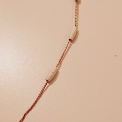Authentic Vintage Trifari Gold White Milk Glass Bead 22″ Matinee Necklace T Tag