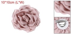 4″ Silk Satin Flower Brooch Pin Large Peony Floral Lapel Pin Rose Pink