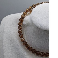 Vintage Amber Glass Beaded Memory Wire Collar Necklace, Fits all Sizes Sparkling