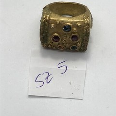 Vintage 18K HGE Plated Multi Color Crystals Unique Bold Look Ring varied sizes