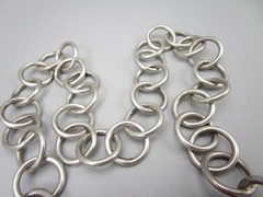 UNUSUAL SOUTHWESTERN STERLING SILVER HORN CORAL HEART STATEMENT NECKLACE 106G