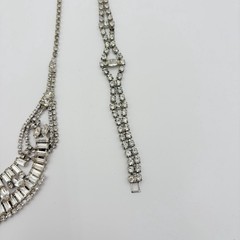VINTAGE RHINESTONE Jewelry Lot Necklace Bracelet Earrings TAYLOR MAID Case