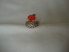 VINTAGE 1970-80s OPENWORK 3D WEAVED DOME RING STERLING SILVER STAMPED 925 SZ 8