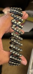 Vintage Black Tone Gray Tone Rhinestone Bracelet Expandable
