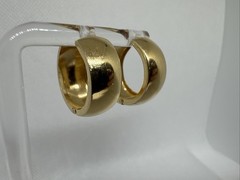 14k Yellow Gold Enameled Cheetah Leopard Print Hoop Earrings Vintage, 21mm, SLC