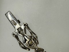 ESTATE STERLING SILVER 925 XOXO CZ PRONG SET STONES TENNIS BRACELET