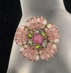 Mariam Haskell Style Hand Wired Pin In Shades Of Pink