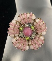 Mariam Haskell Style Hand Wired Pin In Shades Of Pink