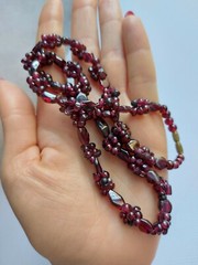 Beads vintage USSR natural stone Garnet Almandine 54 cm