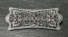 ANTIQUE? SILVER TONE FILAGREE BROOCH N611