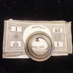 Lieba USA Scarf Shoe Money Clip Textured Open Circle Silver Tone Modern VTG 90’s