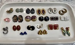 Vintage Earrings Mixed Lot Assorted Styles Multicolor 20 Metal Plastic Enamel