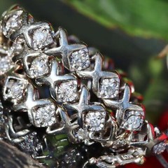 10k white gold tennis bracelet 1.00ct natural diamond 7.5″ vintage 8.65gr N2926