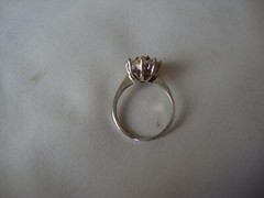 VINTAGE FLORAL PRONG SET AMETHYST PINK YELLOW CLEAR TOPAZ RING SILVER 925 SZ 6.5