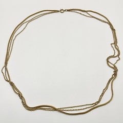 Vintage Gold Tone Layered Necklace Multi Strand Chain Classic 23”