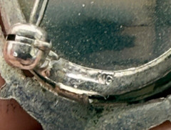 Vintage Sterling Silver 925 Scenic Rutile Quartz Agate Cabochon Brooch