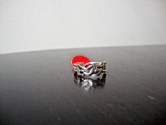 VINTAGE 1970-80s “LOVE” WEAVED RING STERLING SILVER STAMPED 925 SZ 7