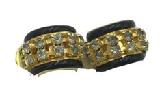 Vtg INAR I.N.A.R Italy Rhinestone gold tone clip On Hoop earrings