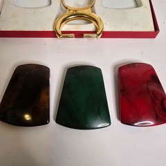 Vintage Lanvin Bijoux Lucite Interchangeable Pendant Necklace in Original Box