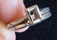 Vintage 18K White Gold Ring Lot Bands Empty Settings 4.27g Emerald Cut Signed AJ