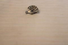 Vintage Woman’s Hand with a Fan, Pewter Tone Lapel Tie Tack Pin Brooch