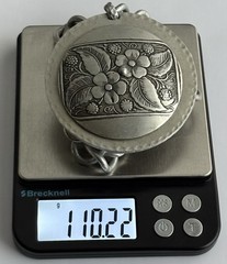 VTG Large Floral Medallion Pendant Chunky Chain Necklace Statement England 110g