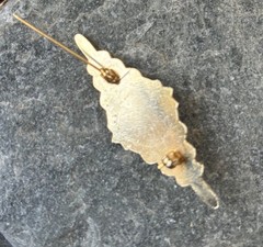 Vintage-Gold Tone Rhinestone & Faux Pearl Brooch/Pin