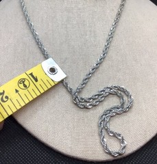Vintage Revlon Silver Tone Costume Long Rope Style Necklace 24″ F587