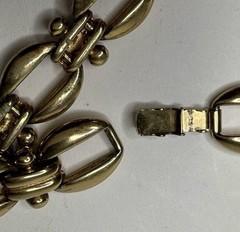 VTG Erwin Pearl Signed Gold Tone Chunky Link Choker Necklace 16” 1980s 1990s