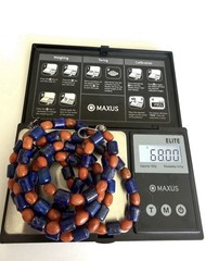 925 DTR Sterling Silver Lapis and Coral Beaded 2-Strand Necklace!
