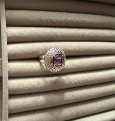 Vintage Ross-Simons Amethyst In Sterling Silver Dome Statement Ring Size 8