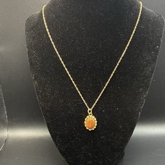 Vintage 12k Yellow Gold Filled Goldstone Pendant Necklace. Goes With Everything