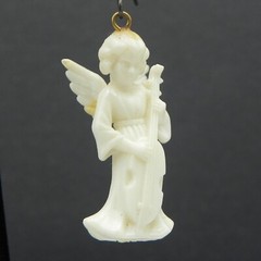 Angels Playing Instruments Dangle Earrings VTG Christmas Holiday Horn Cello