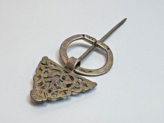 Antique Moroccan North Africa Berber Fibula Jewelry Brooch Solid Silver Openwork