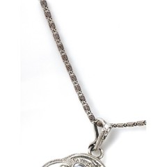 Vintage Klotz 935 Silver Spinel Marcasite Floral Pendant Necklace TEKA Germany