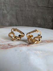 Vintage Christian Dior Gold-Tone Knotted Rope Clip-On Earrings