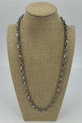 Vintage Interlocking Chain Link Helix Silver Tone Necklace 24 Inch