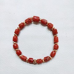 Red Coral Bracelet Italy Natural Coral Bracelet Handmade Coral Gemstone Bracelet