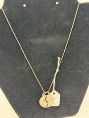 Best Friends Heartbreak Vintage 925 Sterling Silver Pendant 16” AGI Italy JB