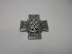 VINTAGE BRIGHTON CELTIC CROSS BROOCH PIN SILVER TONE #110