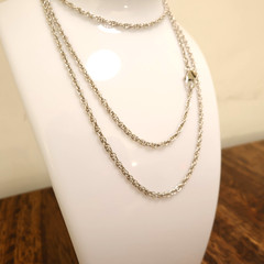 Bronzo Italia necklace rope chain 36-in Milor Italy silvertone lobster clasp