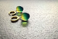 Unique blue Natural dyed Amber Earrings 5.9g