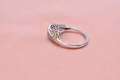 Vintage Style Lab-Created Diamond Hexagon Women’s Ring 14K Yellow Gold Finish