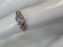 Antique Art Deco 1920s Diamond Ring 14k Yellow And White Gold Size 6.25