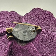 Vintage Brooch Pin Rose Leather Floral Estate Find 3D multi-dimensional 2.25″