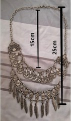 Vintage Silver Tone Boho Coin Feather Tassel Layered Necklace Gypsy Bibi Women