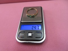 STS 14k Solid Y. Gold Emerald Diamond Band Ring Size 7.25 – 1.47 Grams