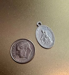 VINTAGE Religious Pendants Lot of 3 Cross Charms 1940-70 Christian Heart Medal